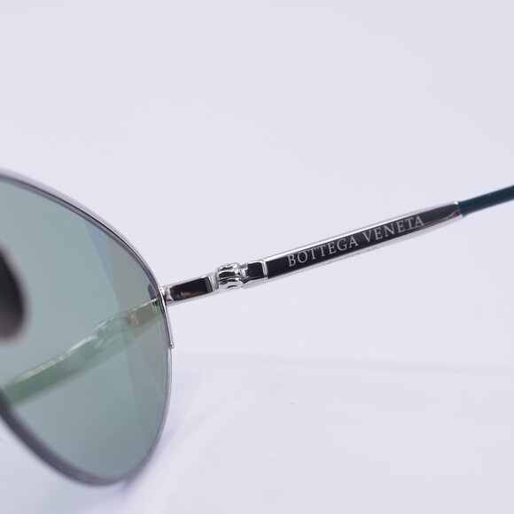 Bottega Veneta BV0245S 004 Sunglasses Silver Cat Eye Frame, Green Lenses - Picture 13 of 13